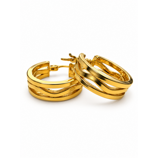 Pre Owned 9ct Half Hoop Earrings ZC278